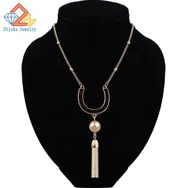 

2020 new vintage boho long fringe tassel necklaces pendant for women bohemian jewelry collar, Silver