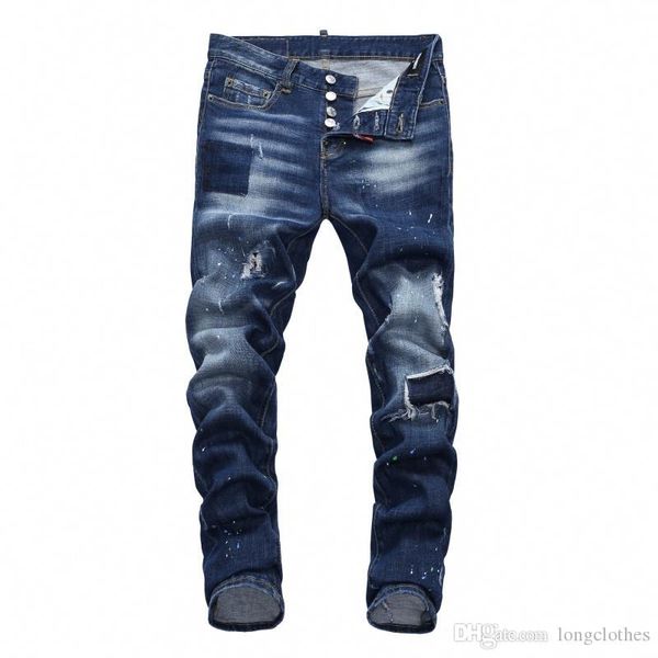 

2020 luxury jeans for men denim pant patch jeans slim fit fashion designer jeans fashion show blue skinny biker jean slim trousers top