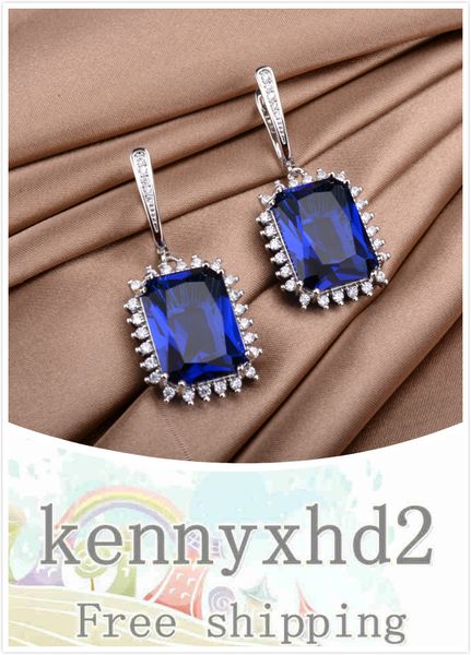 

e0155 new style high-end imitation red tourmaline sapphire emerald large color sapphire earrings earrings earring buckle accessories, Golden