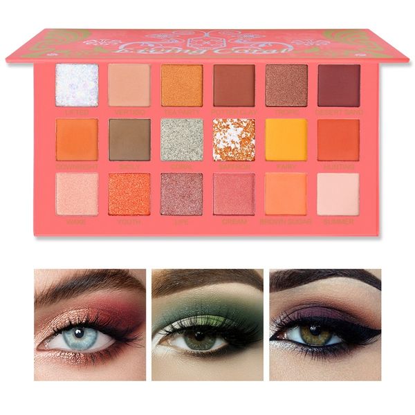 

pigment eyeshadow palette waterproof eyeshadow palette matte glitter 18 colors shimmer diamond powder new