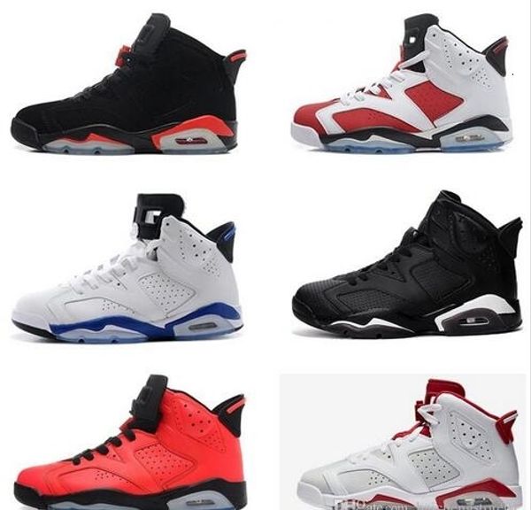 

6 6s unc men basketball shoes alternate hare carmine white infrared black cat sports blue maroon angry bull chrome sports sneakers
