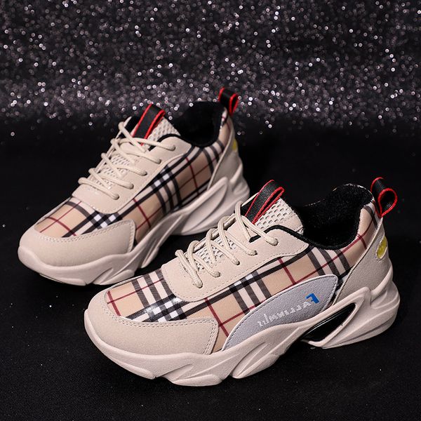 

retro women's winter sneakers warm fur chunky sneakers platform plaid plush casual shoes woman thick sole ladies, Black