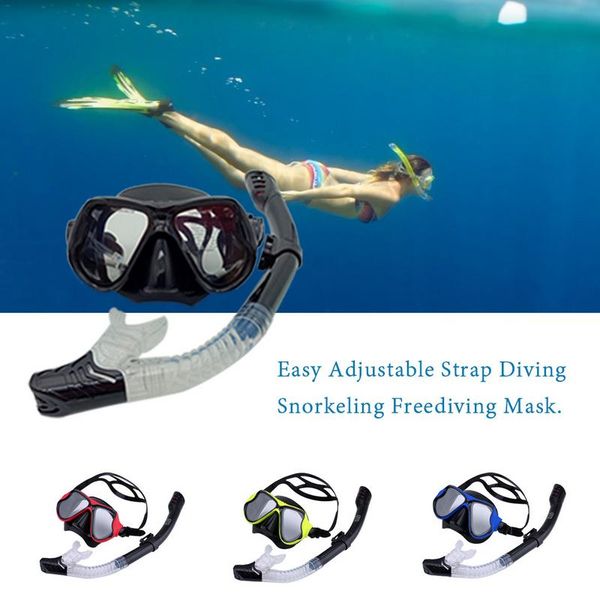 

new dry snorkel set watertight anti-fog lens easy adjustable strap diving snorkeling mask can be equipped with myopia glasses