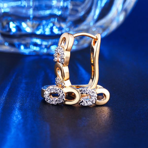 

color 585 rose gold zircon inlay lady earrings holiday gift wedding jewelry anniversary gift fashion, Silver