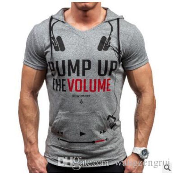 

новая футболка с коротким рукавом мужская футболка с принтом повседневная мужская футболка накачать объем печати мужская футболка, White;black