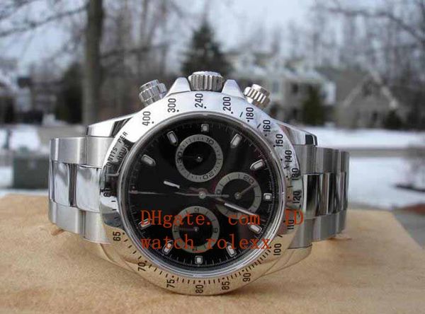 

perpetual 40mm 116520 steel black dial 2019 asia 2813 automatic mens watch mens sport no chronograph watches, Slivery;brown