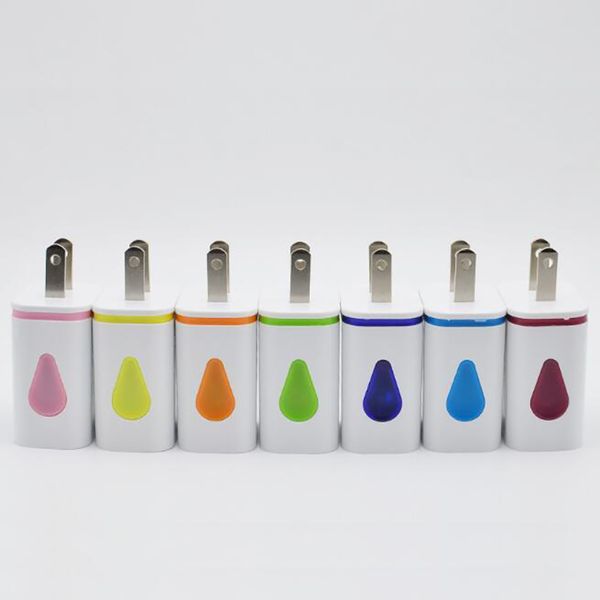 

Water drop light up led dual u b port home adapter ac u eu plug wall charger for martphone