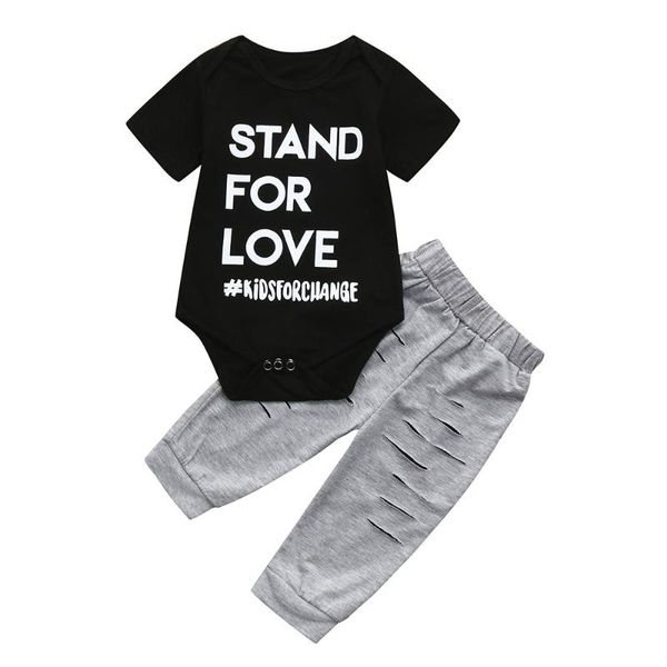 

2шт малыш baby boys девушки одежда набор письмо печати топы + брюки наряды 2020 новый весна лето милый ребенок девушка одежда повседневная, White