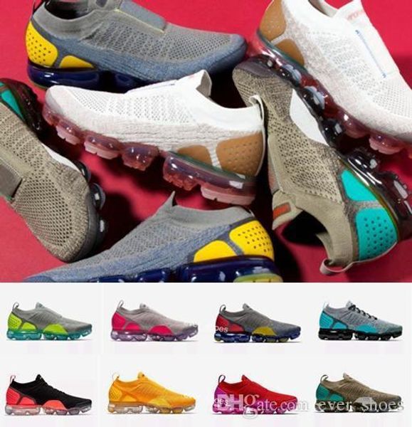 

new air moc 2 laceless 2.0 running shoes triple black designer men women sneakers fly white knit sports trainers chaussures