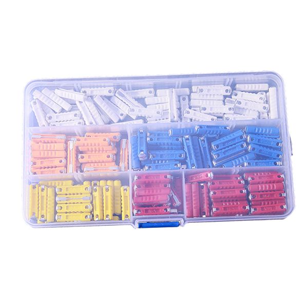 

200 x various miniature automobile fuses set in a passenger car