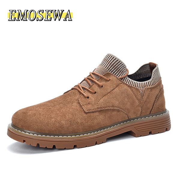 

new 2019 emosewa autumn new men casual shoes flannel men winter high-fashion winter shoes work, Black
