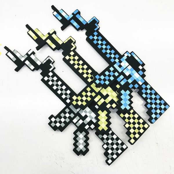 

newes design size minecrafted blue diamond sword soft eva foam toys sword gray pickaxe for children children toys minecraft lego