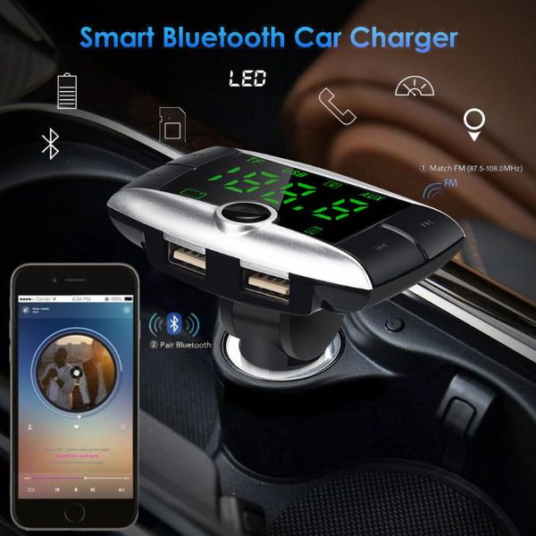 

wireless bluetooth fm transmitter modulator car kit mp3 player dual usb charger