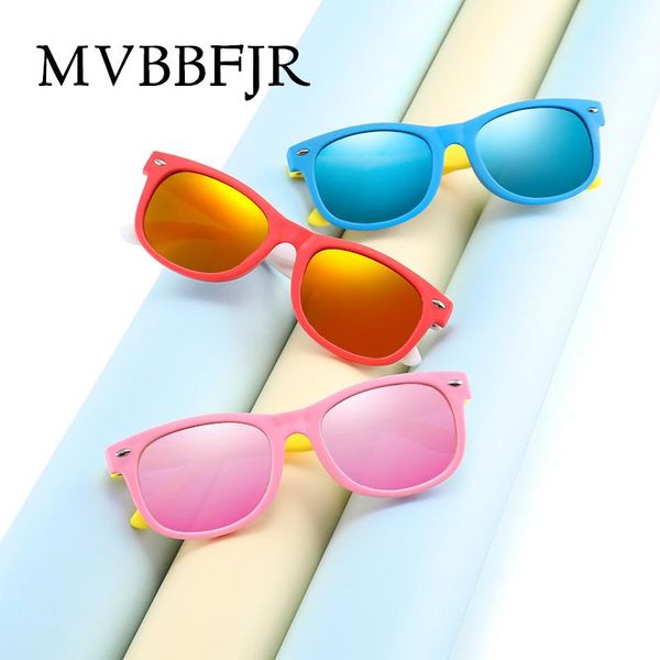 

mvbbfjr fashion kids polarized sunglasses unbreakable boy girl silica gel eyewear children goggle mirror shade sun glasses uv400 shdqa, Blue
