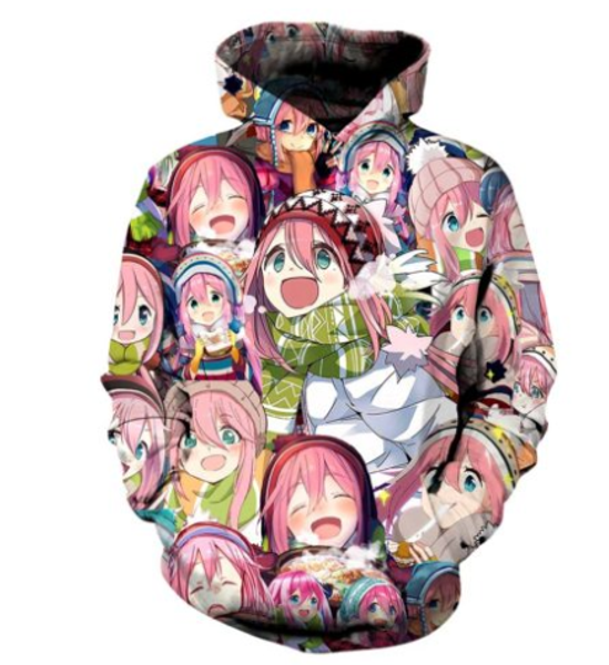 

мода епла ђлбка аниме оловки nadeshiko yuru camp Ѭозовй 3d пеа одежда женин / мђ, Black