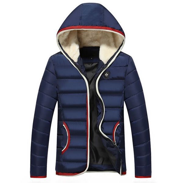 

abrigo hombre invierno winter parka jacket men thick hooded parkas casual slim jackets mens autumn coat warm thick clothing 3xl, Black