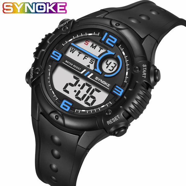 

synoke sport digital watch men waterproof watch wristwatch mens relogio masculino mens waterproof watches digital watches, Slivery;brown