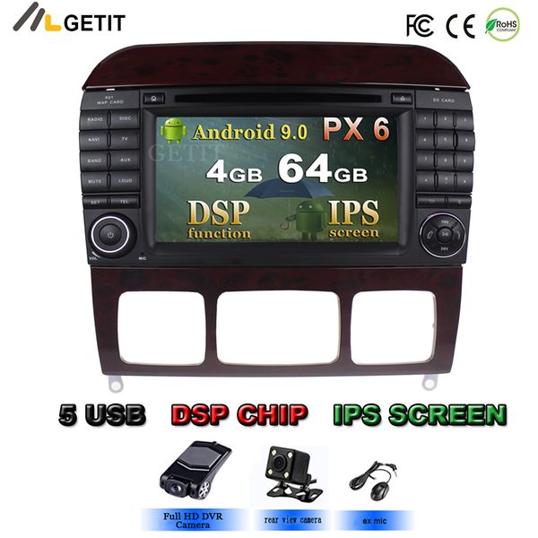

ips android 9.0 4g 64g car dvd player for Â w215 w220/s280/s320/s350/s400/s430 gps radio