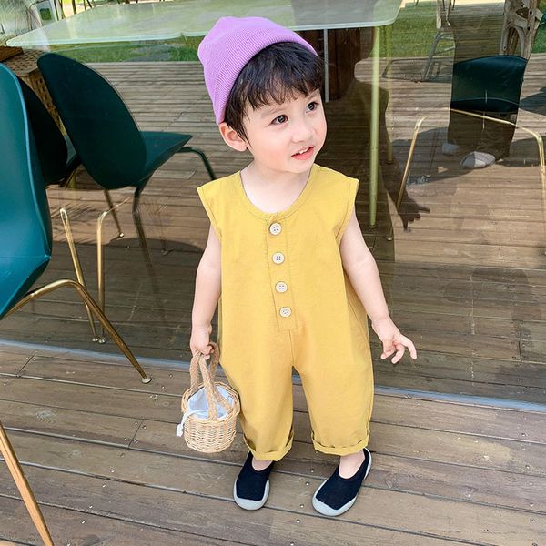 

2020 korea style girls boys overall pants summer kids pants 1-6 years, Blue