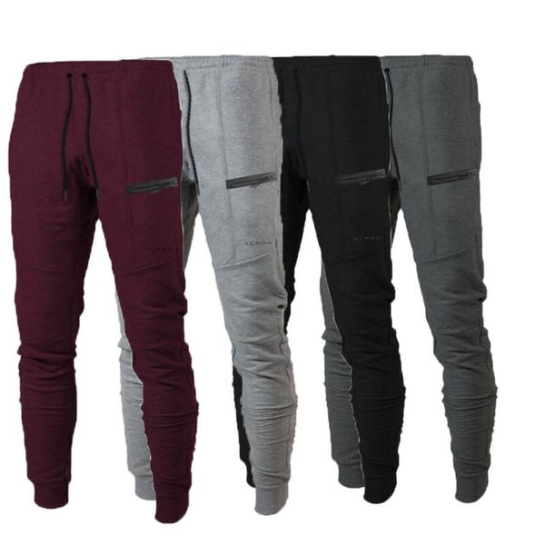 

new men's running trousers men's fitness sweatpants quick-drying breathable tights running jogging pants casual pants, Black