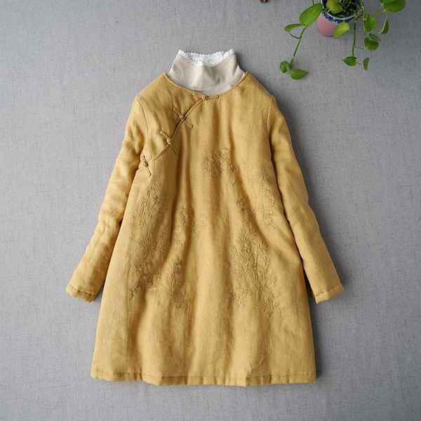 

autumn winter new arrivals women brief all-match chinese style buttons embroidery comfortable cotton padded jackets 4 colors, Black