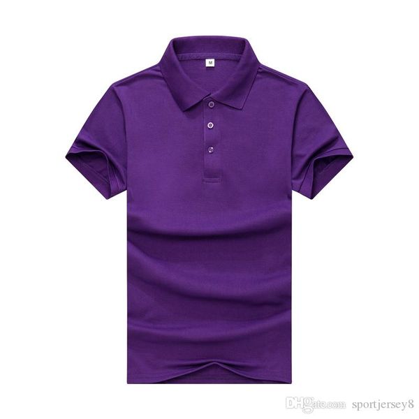 

2019 summer casual pique solid color male lapel polo simple and breathable purple t-shirt jh-014-010, Black