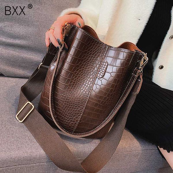 

bxx] alligator handbags women big capacity pu leather messenger single shoulder bags women bucket casual handbag purse hi056