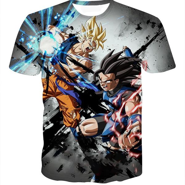 

мультфильм аниме vegeta dragon ball z goku новые футболки женщины мужчины лето унисекс мода 3d печати с коротким рукавом crewneck повседневн, White;black