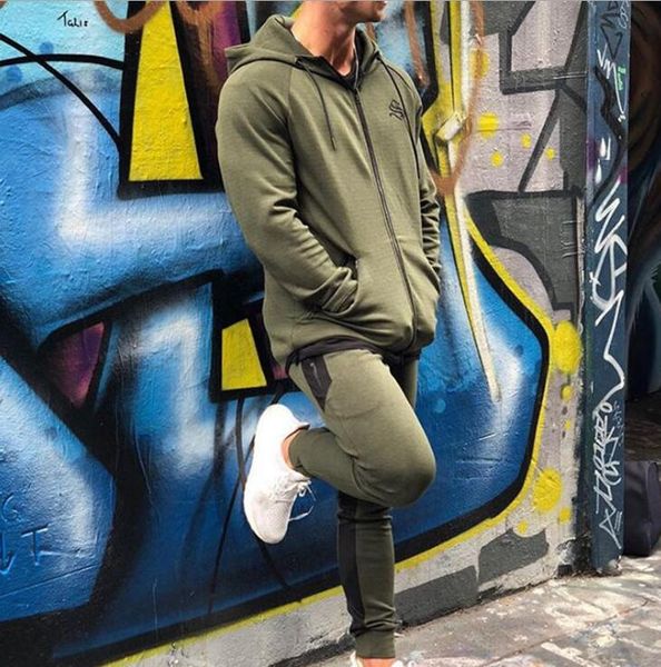 

men's hoodies suits baseball style sweater set thermal man sport suit jogger gym sets with high quality, White;black