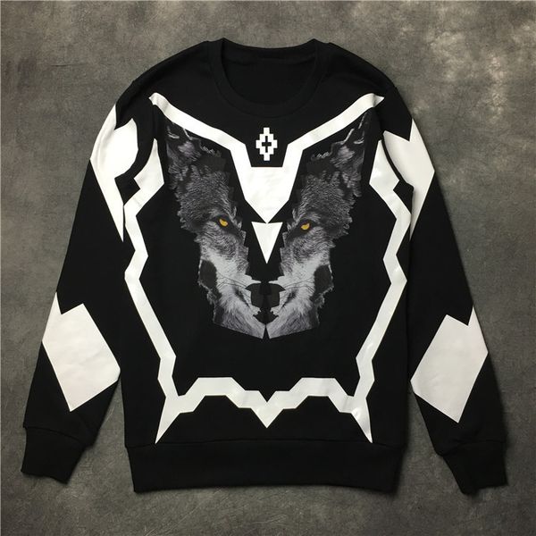 

мужские дизайнерские толстовки giv новой роскоши моды бренда 3d block geometry волчьей голова печатной санитарная одежда, White;black