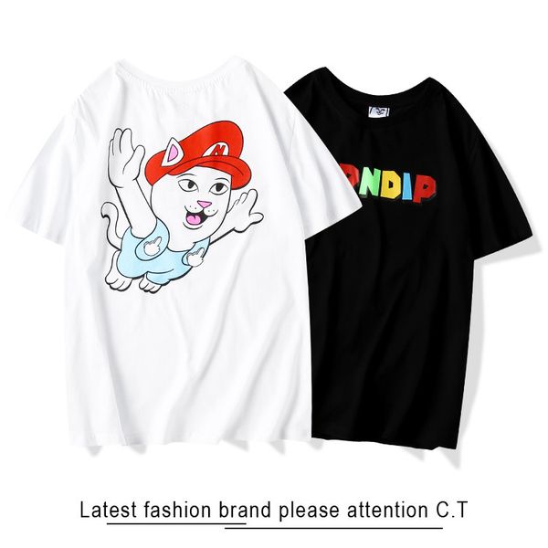 

2020ss primavera e 'estate nuovo cotone di alta qualitÃ di stampa manica corta rotonda pannello collo t-shirt dimensione: m--xl-xxl-3, Black