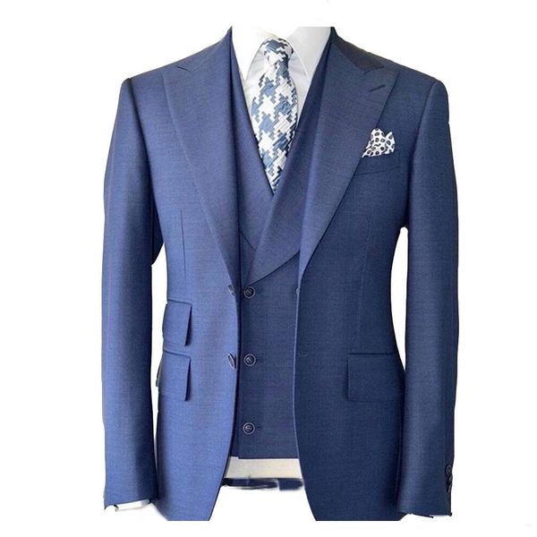 

handsome groomsmen wool blend groom tuxedos mens wedding dress man jacket blazer prom dinner 3 piece suit(jacket+pants+tie+vest) aa118, Black;gray