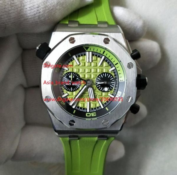 

3 color factory maker classic series wristwatches 42mm quartz chronograph stainless steel mens men's watch watches rubber strap bands, Slivery;brown