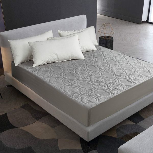 

mecerock solid color quilted embossed waterproof mattress protector fitted sheet style cover for mattress thick soft pad for bed