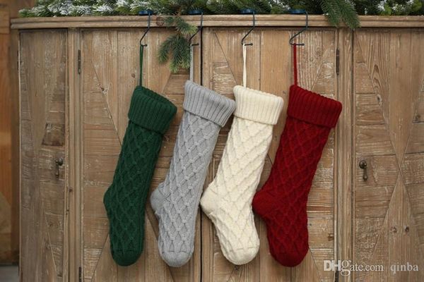 

12pcs christmas solid color socks polyester gift bag decoration supplies home wall decoration candy bag christmas hanging socks 46cm/18 in