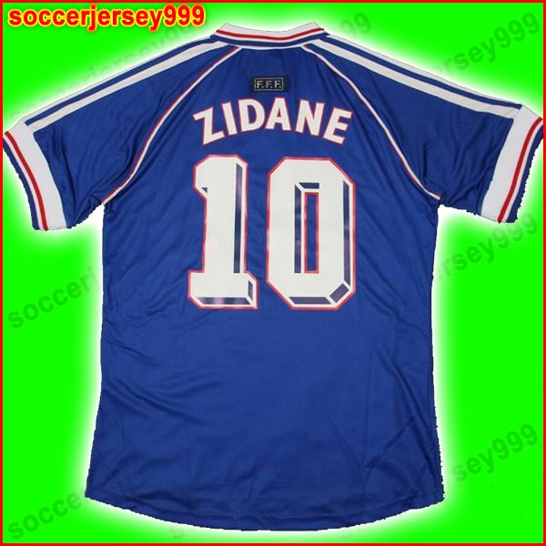 

france 1998 retro francais soccer jersey zidane 10 henry 12 uniforms maillot de foot maillots de football shirt de la equipe, Black;yellow