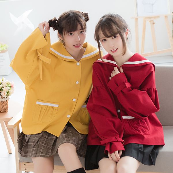 

princess sweet lolita trench spring japanese sweet soft sister lantern sleeves single breasted trench with pockets women lg080, Tan;black