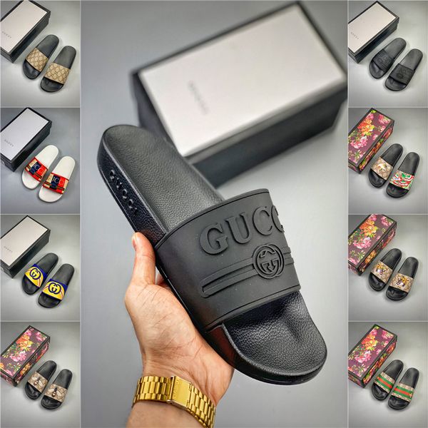 

luxury 18 designer shoes black rubber web slide sandal tiger sandals slippers causal fashion brand men slipper 19 gucci slippers