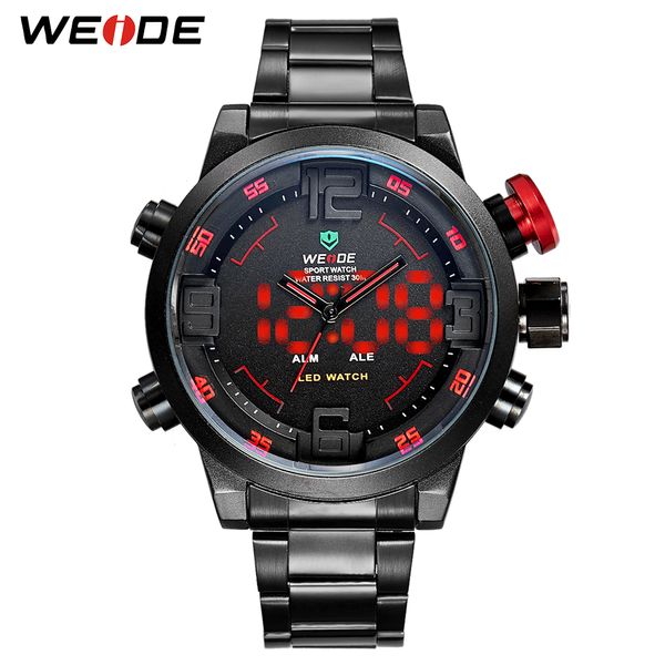 

weide mens sports business military army quartz movement analog led digital automatic date alarm wristwatches relogio masculino, Slivery;brown