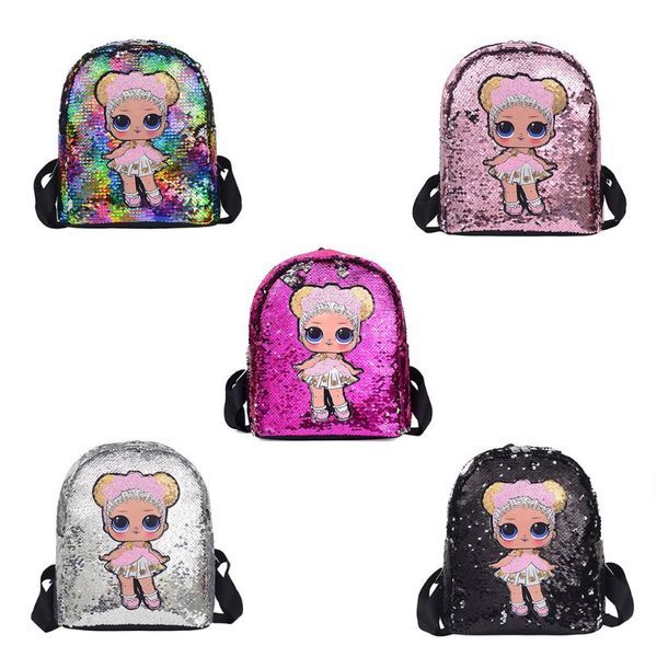 

reversible sequin backpack multi color girls school daypack travel bag 8.66 x x 10.23in