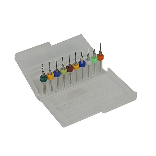 

10pcs pcb drilling bits 0.1mm-2.0mm tungsten carbide metal milling cutter cnc engraving tools