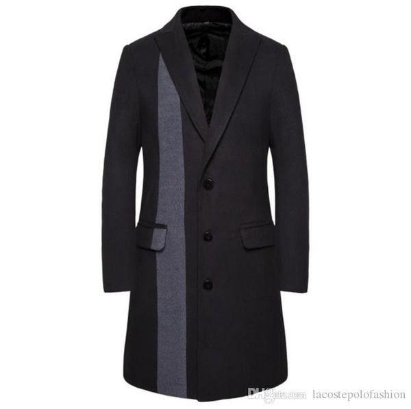 

mens designer winter плащи single полосатый способа украшения мужские пальто turtle neck тонкий homme пальто, Tan;black