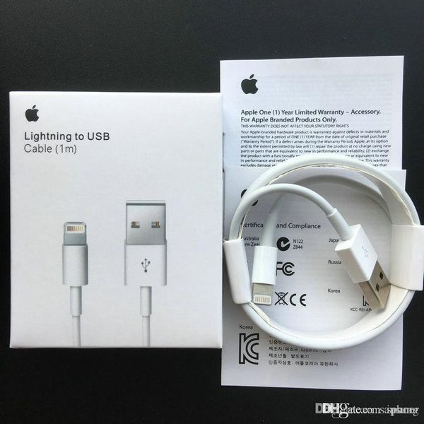 

100pc 6 generation with retail package for a original oem quality 1m 3ft u b data ync charger cable for ipone 5 6 7 8 x u b