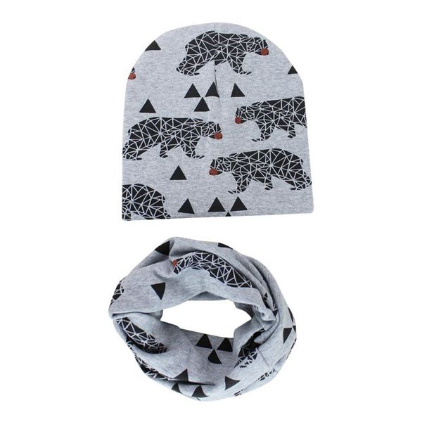 

autumn winter baby girl boy hats set kids toddler warm cotton caps scarf set