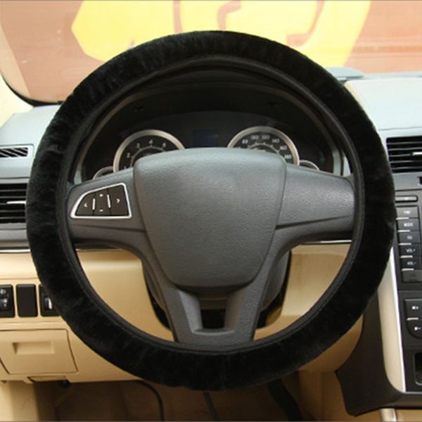 

universal soft warm plush covers car steering wheel cover car-styling pearl velvet auto decoration winter 5 colors