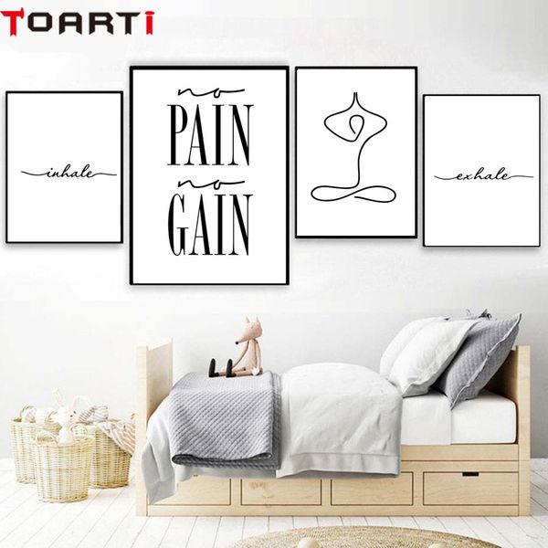 

exhale inhale pain poster modern canvas painting yoga wall decal art prints modular wall picture for living room home decoration