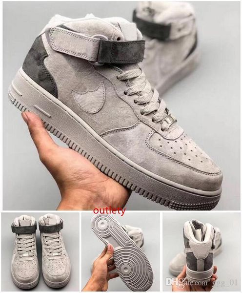 

07 grey low cut and high cut reigning champ skateboarding sports shoes skate classics suede leather couple sneaker size eur36-45