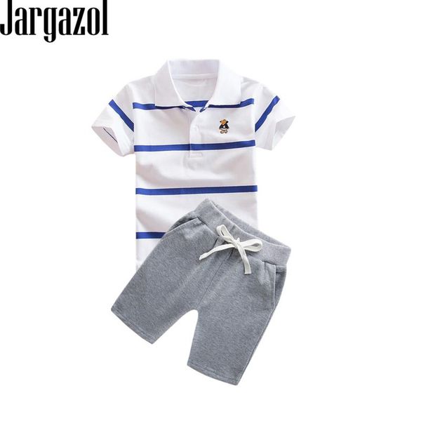 

clothing sets summer kids clothes stripes short sleeve shirt&shorts toddler boy tracksuits teenagers children set baby outfits, White