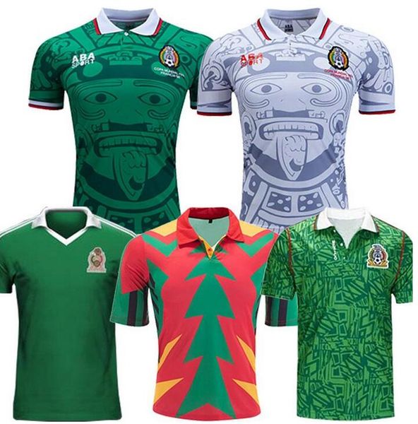 

1998 mexico retro soccer jerseys blanco hernandez blanco campos uniforms 1994 jorge campos goalkeeper football jerseys shirt 1986, Black;yellow