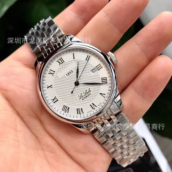 

t006 automatic mechanical watches men's fashion brand watch 316 stainless steel and leather waterproof sports man luxury watch, Slivery;brown